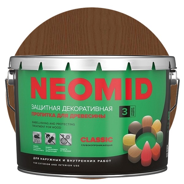 Пропитка для древесины Neomid Bio Color Classic Орех 9 л