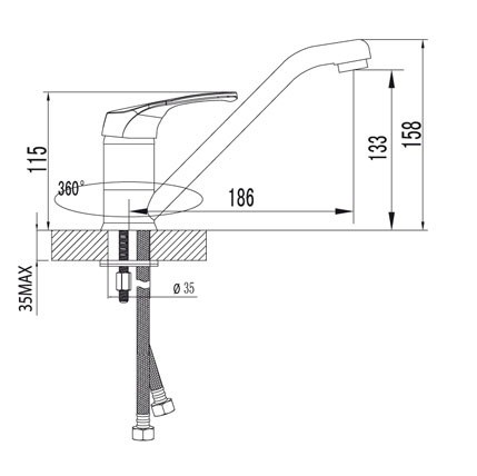 Смеситель для кухни Lemark Omega LM3104C