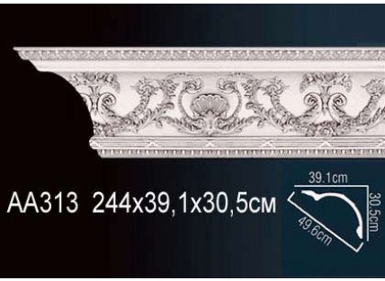 Карниз потолочный полиуретановый Перфект AA313 2440х391х305 мм