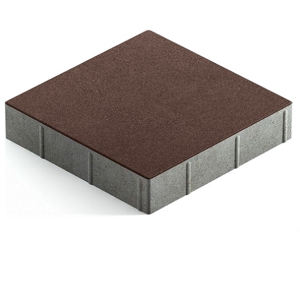 Тротуарная плитка Steingot Практик 60 из серого цемента с частичным прокрасом квадрат темно-коричневая 300х300х60 мм