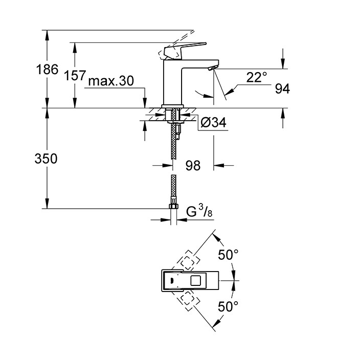 Смеситель для раковины Grohe Eurocube 23132000