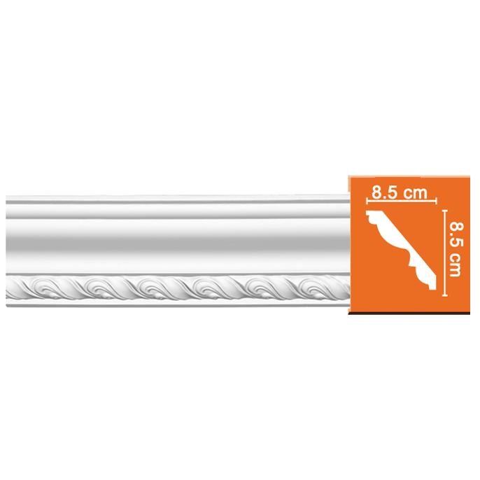 Плинтус потолочный полиуретановый Decomaster 95779 2400х85х85 мм