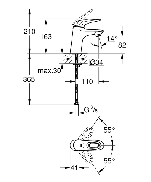 Смеситель для раковины Grohe Eurostyle New 32468003