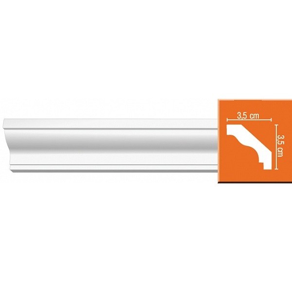 Плинтус потолочный полиуретановый Decomaster 96230F 2400х35х35 мм