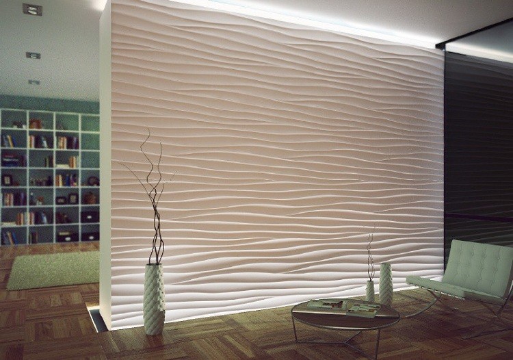 Дизайнерская 3D панель из гипса Artpole Breeze 1 600х600 мм