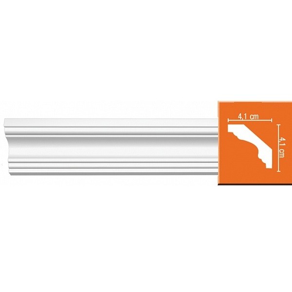 Плинтус потолочный полиуретановый Decomaster 96159F 2400х41х41 мм