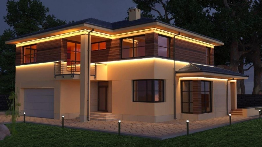 Карниз фасадный из полистирола Leptonika KC 301 LED 2 м
