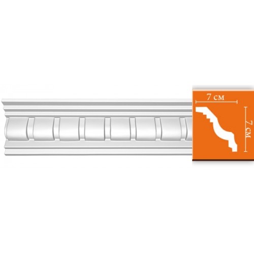 Плинтус потолочный полиуретановый Decomaster 95345 2400х70х70 мм