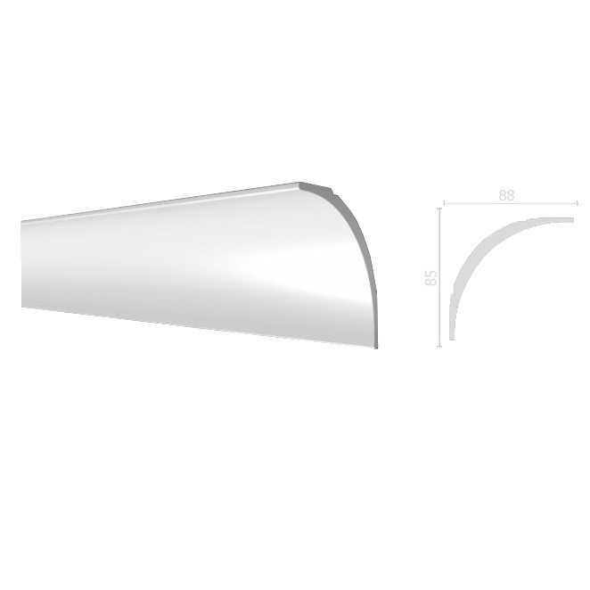Карниз потолочный из дюрополимера Decor-Dizayn DD46 2000х85х88 мм