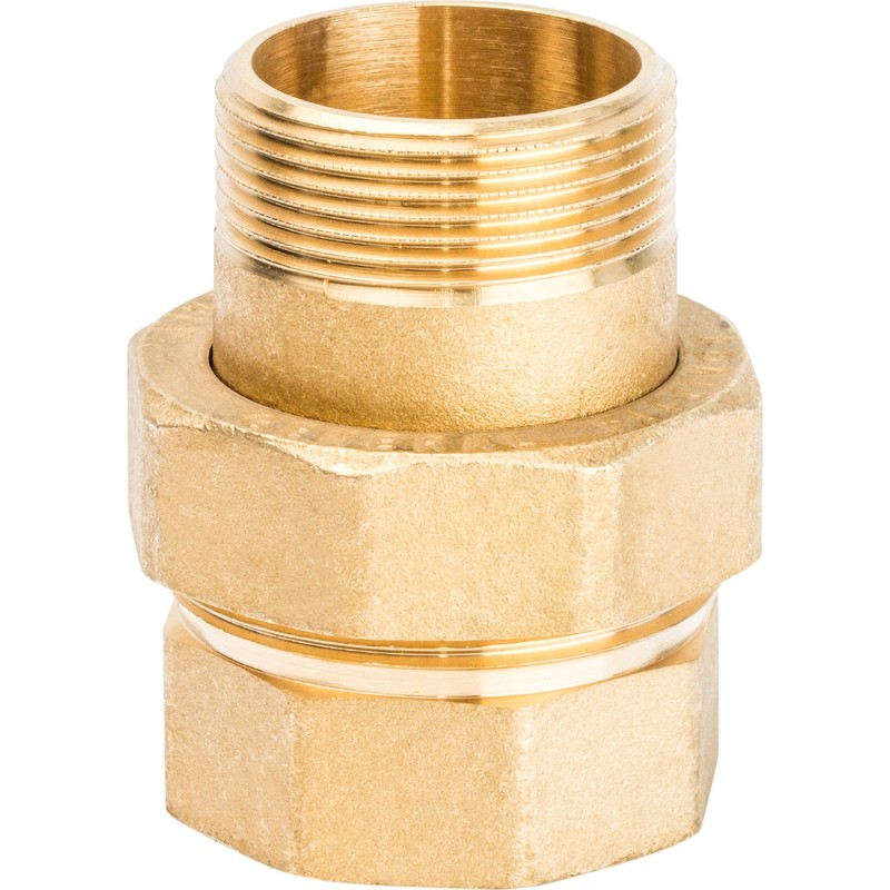 Разъемное соединение американка Stout SFT-0044-000112 1 1/2  дюйма уплотнение под гайкой по плоскости с внутренней и наружной резьбой