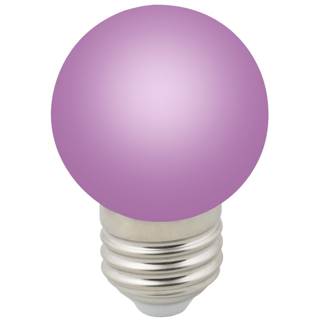Лампа светодиодная декоративная Volpe Decor Color LED-G45-1W/PURPLE/E27/FR/С фиолетовый свет