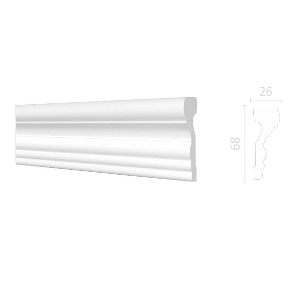 Молдинг из дюрополимера Decor-Dizayn DD354 2000х68х26 мм