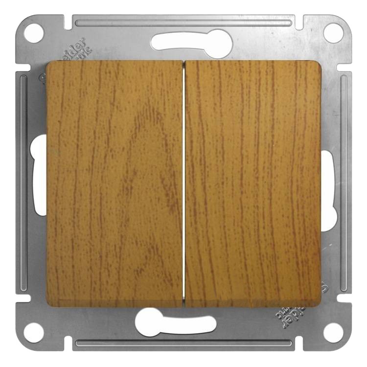 Механизм выключателя Schneider Electric Glossa GSL000551 двухклавишный дуб