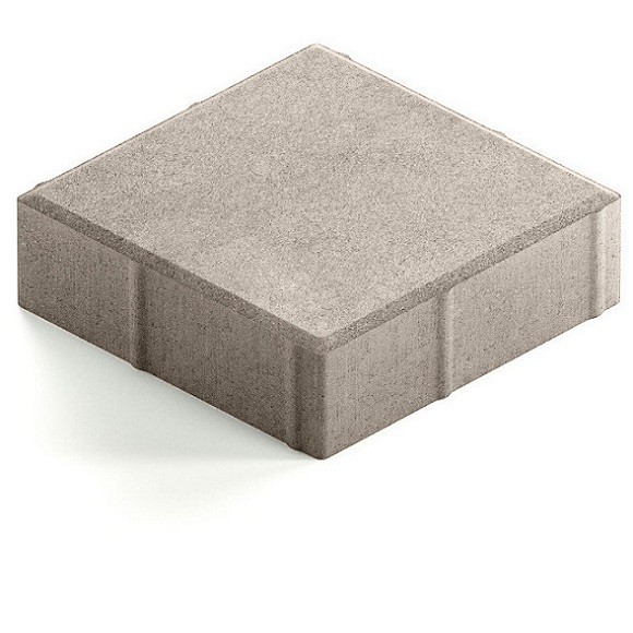 Тротуарная плитка Steingot Практик 60 из серого цемента с полным прокрасом квадрат светло-серая 200х200х60 мм