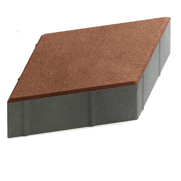 Тротуарная плитка Steingot Практик 60 из серого цемента с частичным прокрасом ромб коричневая 200х200х60 мм