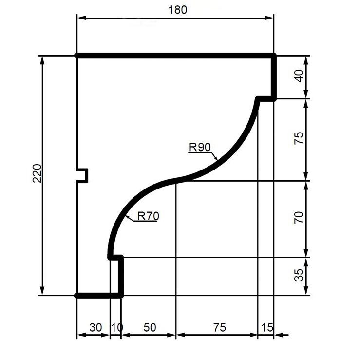Карниз фасадный из полистирола Leptonika KC 126 2 м