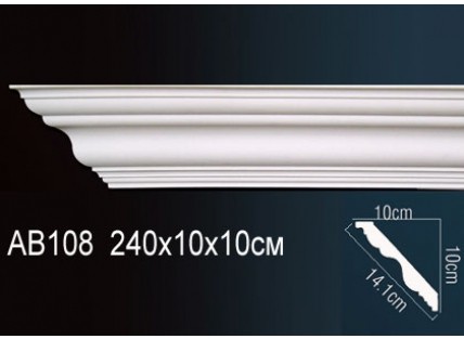 Карниз потолочный полиуретановый Перфект AB108F 2400х100х100 мм