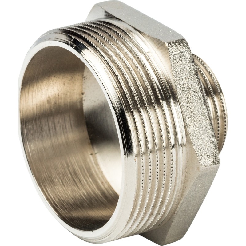Ниппель переходной Stout SFT-0004-000021 2х1 дюйм никелированный с наружной резьбой