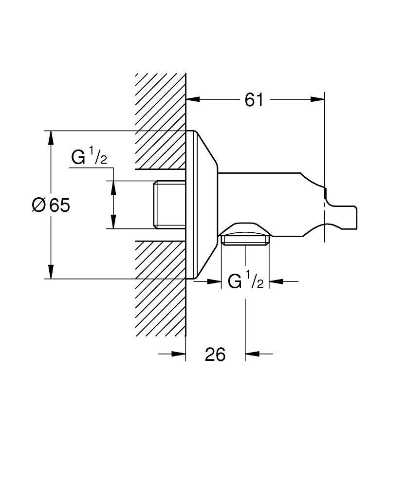 Подключение для душевого шланга Grohe Sena 26333000 с держателем