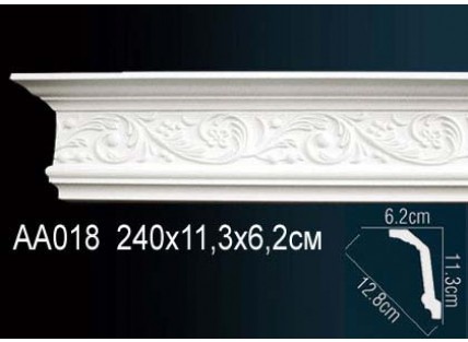 Карниз потолочный полиуретановый Перфект AA018 2400х113х62 мм