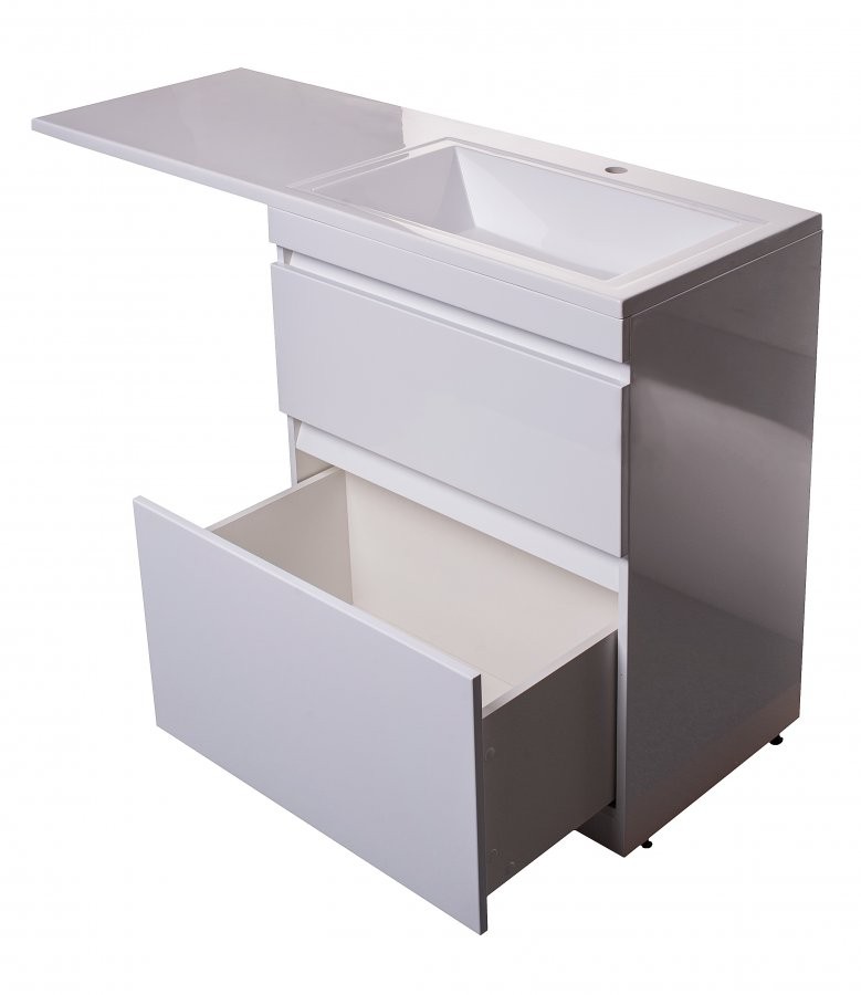 Тумба с раковиной Style Line Даллас 130 R Люкс Plus белая