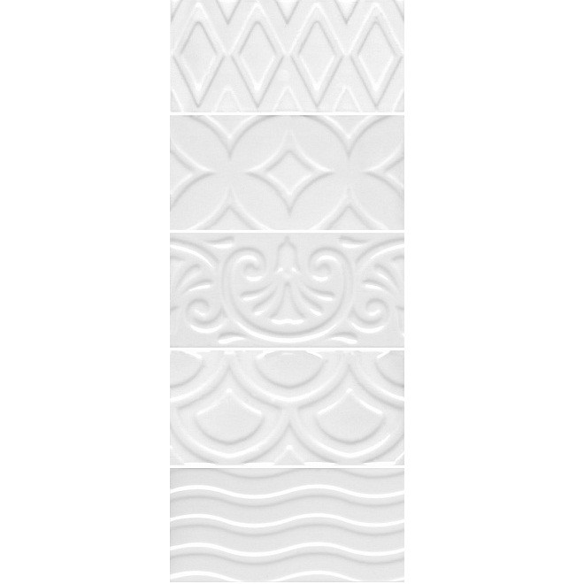 Плитка керамическая Kerama Marazzi 16017 Авеллино структура mix белая 150х74 мм