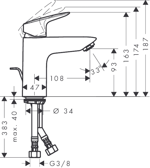Смеситель для раковины Hansgrohe Logis 71105000