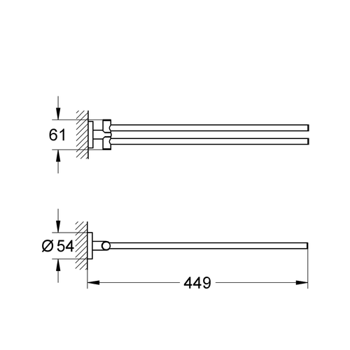 Полотенцедержатель Grohe Essentials 40371001 двойной поворотный