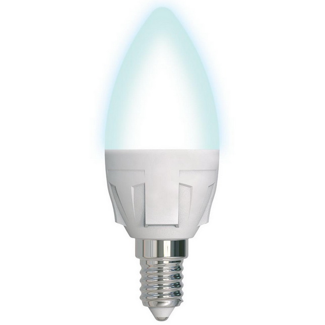 Лампа светодиодная Uniel Яркая LED-C37 7W/4000K/E14/FR/DIM PLP01WH диммируемая матовая 4000K