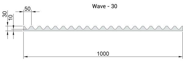 Панель звукоизоляционная Flexakustik Wave-30 серый графит 1000х1000х30 мм
