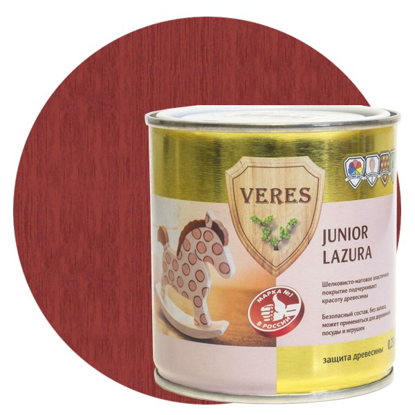 Пропитка для древесины Veres Junior Lazura №15 терракотовая 0,25 л
