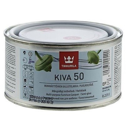 Лак акрилатный Tikkurila Kiva 50 EP полуглянцевый 0,225 л