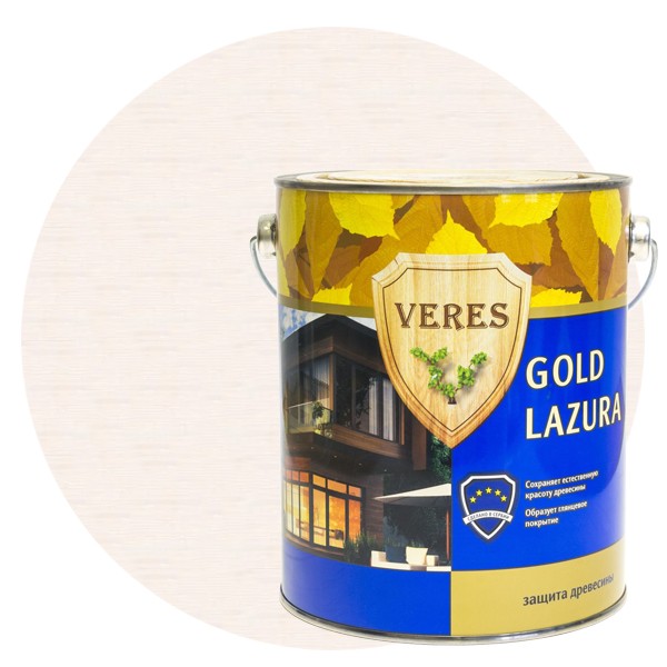 Пропитка для древесины Veres Gold Lazura № 12 белый 2,7 л