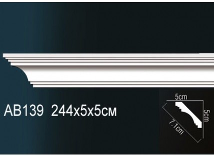 Карниз потолочный полиуретановый Перфект AB139 2440х50х50 мм