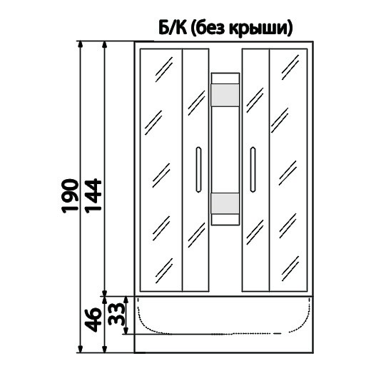 Душевая кабина River Rein 90/46 Б/К МТ 900x900x1900 мм