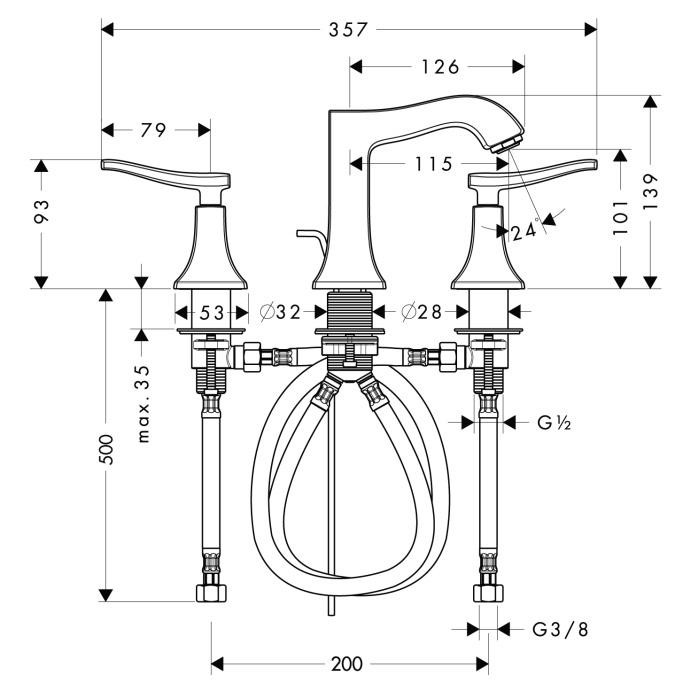 Смеситель для раковины Hansgrohe Metris Classic 31073000