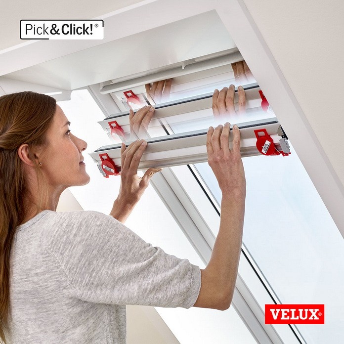 Штора рулонная Velux DKL Сиеста 1085 бежевая (P06) 94х118 см на направляющих