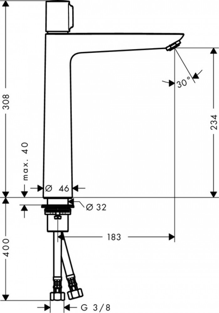 Смеситель для раковины Hansgrohe Talis Select E 240 71753000