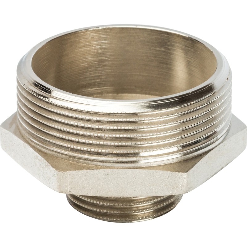 Ниппель переходной Stout SFT-0004-000021 2х1 дюйм никелированный с наружной резьбой