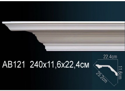 Карниз потолочный полиуретановый Перфект AB121 2400х116х224 мм