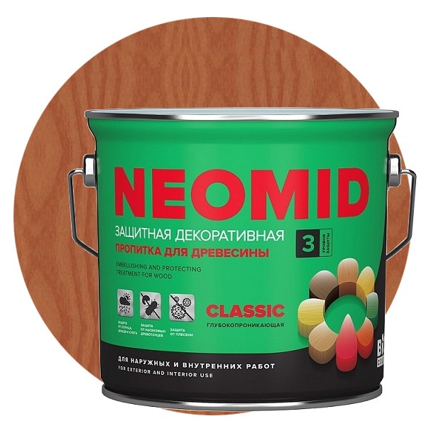 Пропитка для древесины Neomid Bio Color Classic Тик 2,7 л