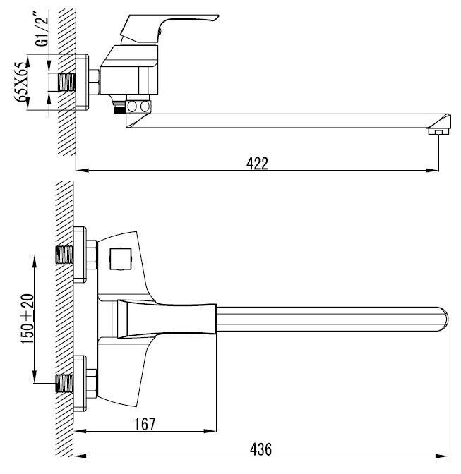 Смеситель для ванны Lemark Unit LM4517C