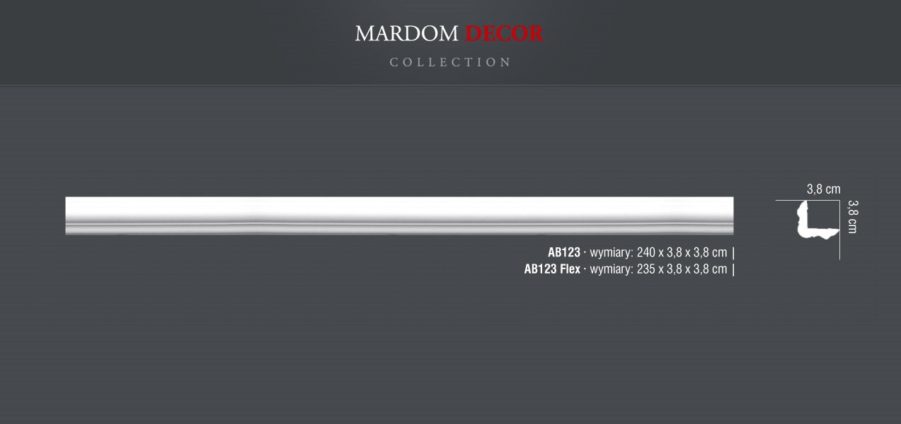 Молдинг полиуретановый Mardom Decor MDB123 2400х38х38 мм