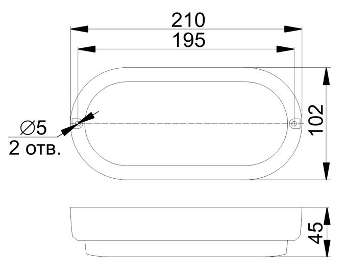 Светильник светодиодный IEK ДПО 4012 210х102 мм 12Вт 4000К IP54 белый
