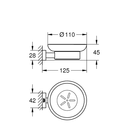 Мыльница стеклянная Grohe Essentials Cube 40754001