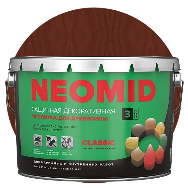 Пропитка для древесины Neomid Bio Color Classic Махагон 9 л