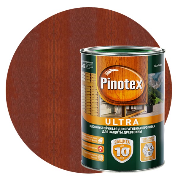 Пропитка для древесины Pinotex Ultra Рябина 1 л