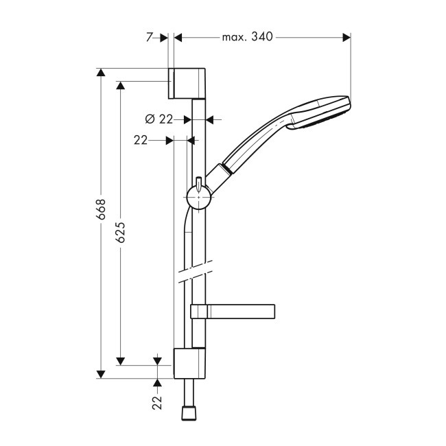Душевой гарнитур Hansgrohe Croma 100 Multi 27775000