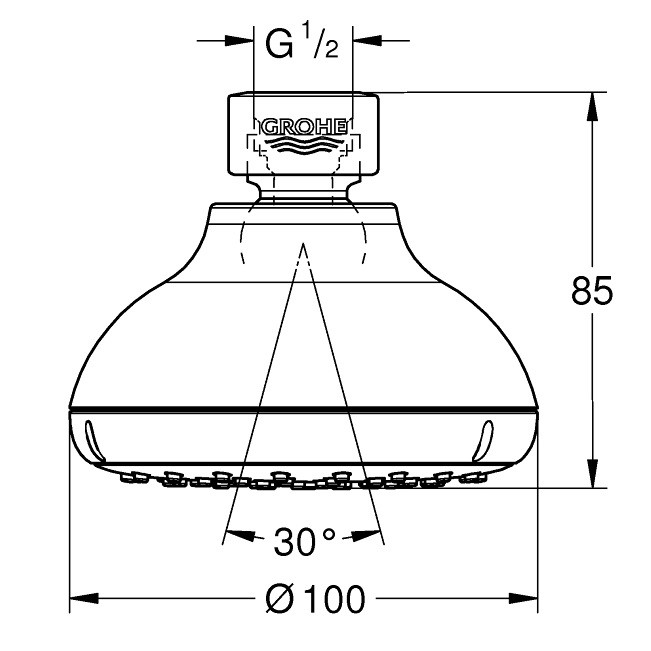 Верхний душ Grohe New Tempesta 100 26408000