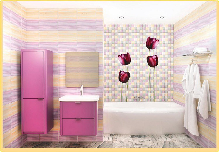 Стеновая панель ПВХ Venta Exclusive Магические тюльпаны фон №2 VE375E 710H 2700x375 мм